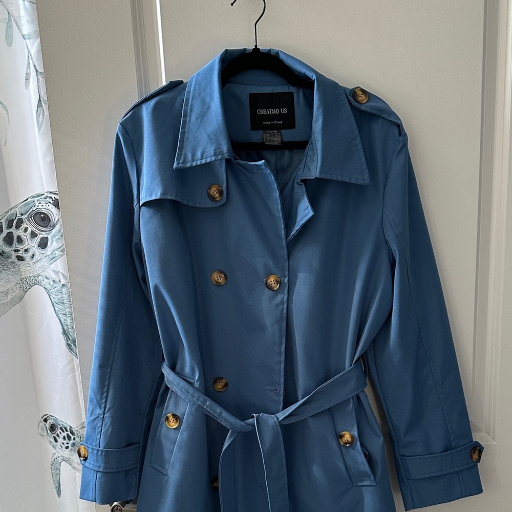 Women's Blue Trench Coat